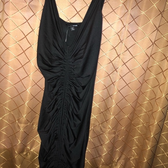 Ruched black mini dress - Picture 2 of 3